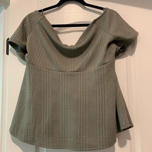 Torrid size 3. Gray off the shoulders peplum top